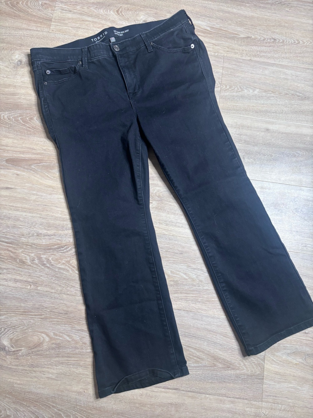 Torrid Black Sky High Kick Boot Super Soft Jeans Size 14R